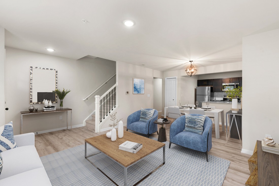 Updated Kitchen, with granite counter-tops, white cabinets, and new appliances