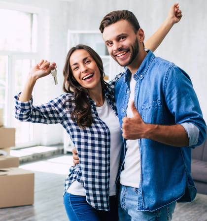 Women and Man cheering together